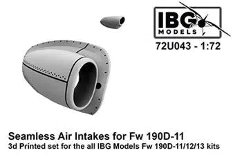 1/72 Fw190D-11/12/13用シームレスインティーク・3DプリントIBG用(72U043)