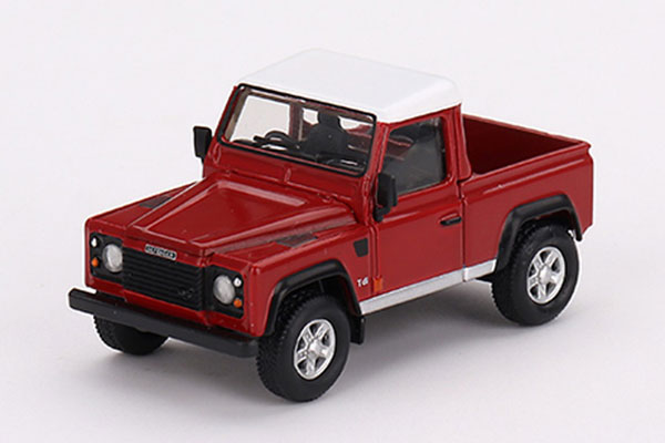 【決算セール対象！】 1/64 ランドローバー ディフェンダー 90 ピックアップ マサイレッド(右ハンドル)