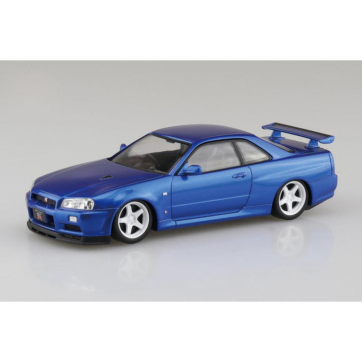 1/32 楽プラ スナップキット ニッサン R34スカイラインGT-R カスタムホイール(ベイサイドブルー)