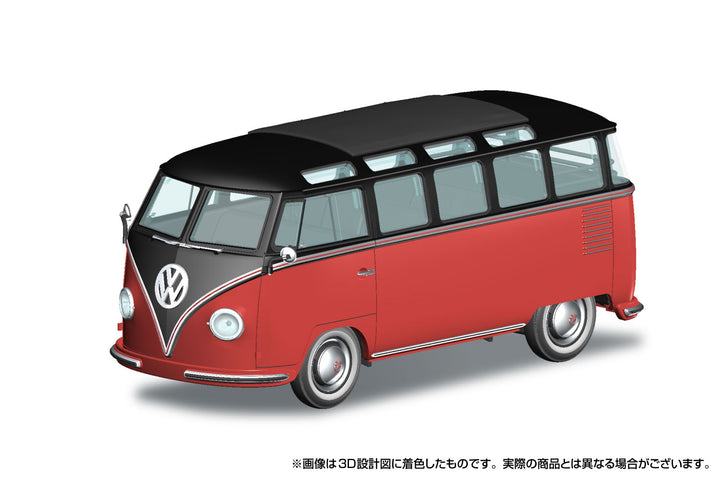 1/32 楽プラ スナップキット フォルクスワーゲン バス（チェスナットブラウン×シーリングワックスレッド）