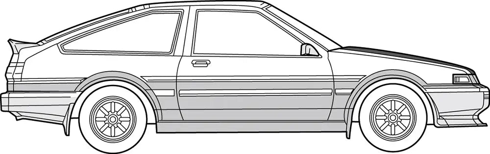 1/24 峠シリーズ トヨタ ハチロクトレノAE86(カーボンボンネットデカール付き)
