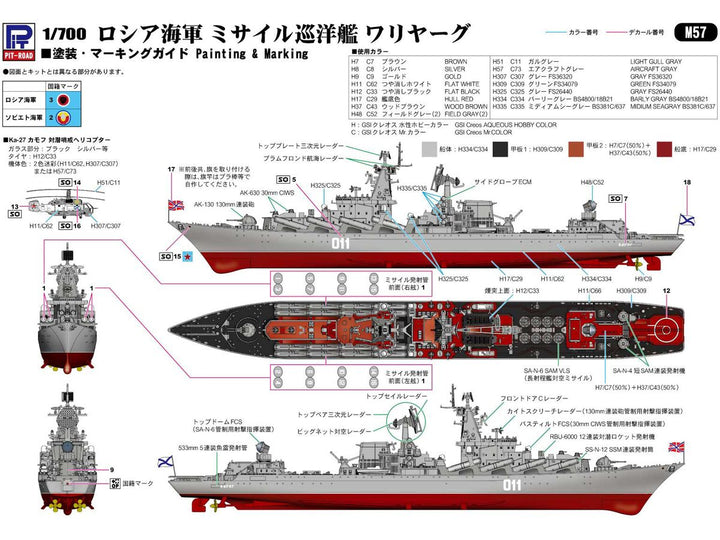 1/700 スカイウェーブシリーズ ロシア海軍 ミサイル巡洋艦 モスクワ（旧スラヴァ）