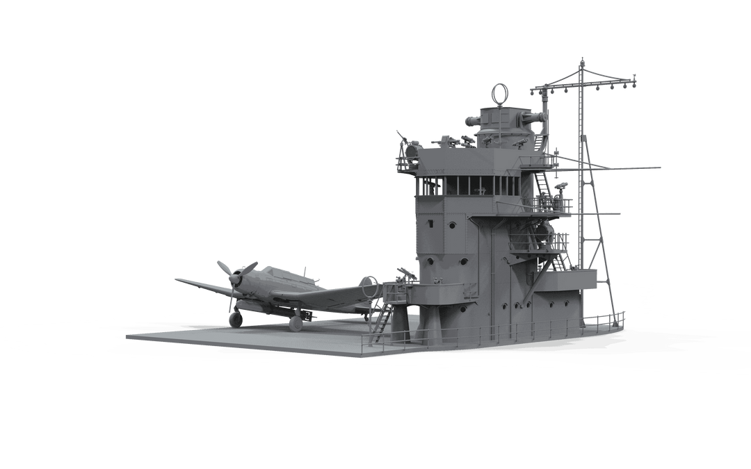 1/35 日本海軍 空母 赤城 艦橋 w/飛行甲板 + 九七式艦上攻撃機