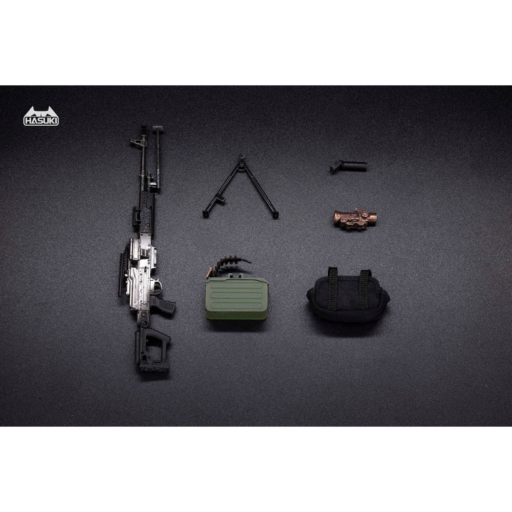 WM-05A 汎用機関銃セット メタルブラック アクションフィギュア用完成品オプションパーツ 1/12スケール