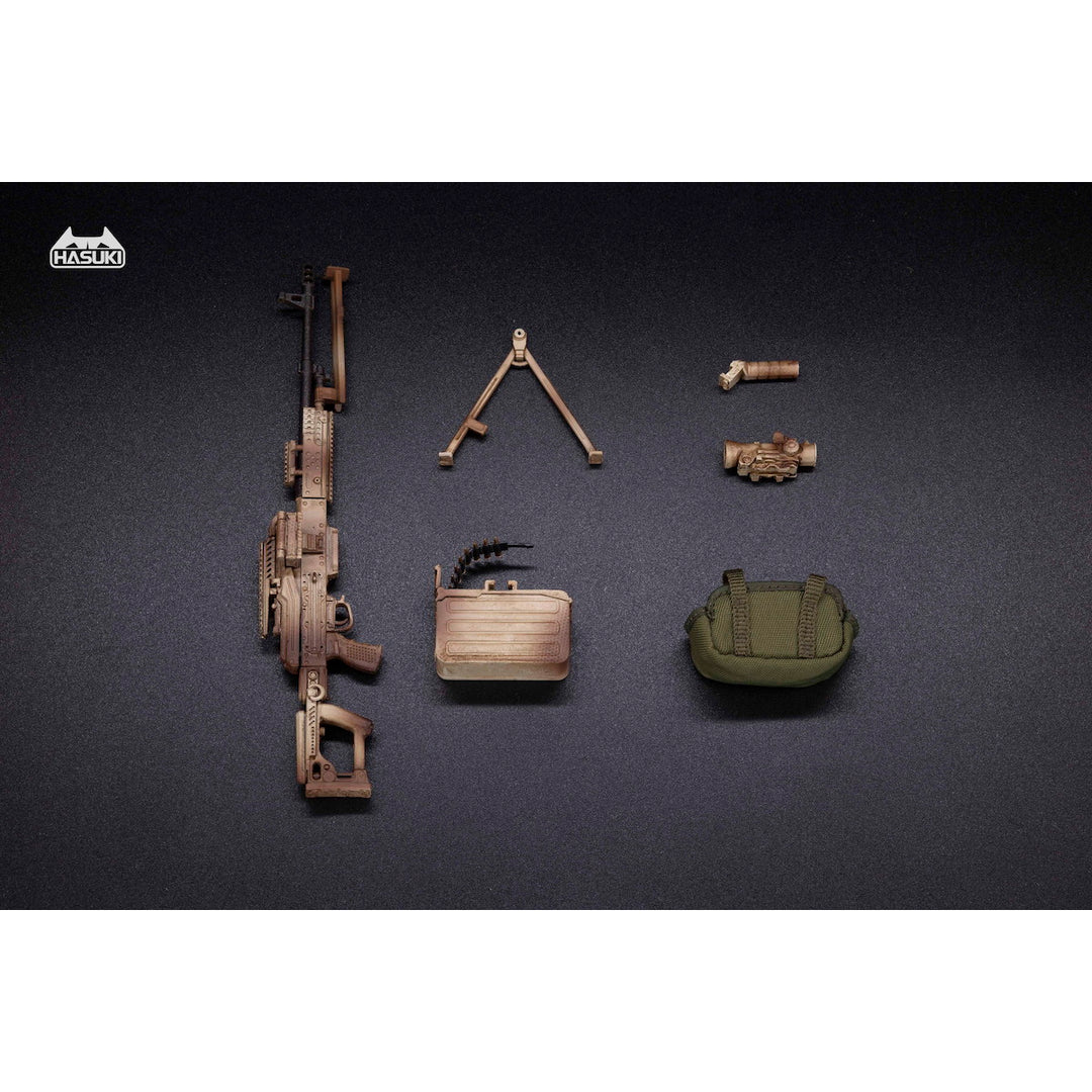 WM-05B 汎用機関銃セット デザートカモフラージュ アクションフィギュア用完成品オプションパーツ 1/12スケール