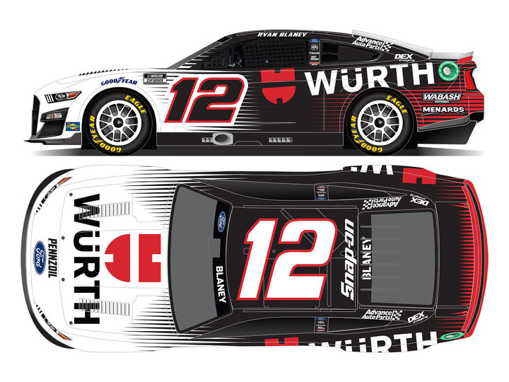 LiONEL Racing(ライオネルレーシング) "ライアン・ブレイニー" #12 W?rth フォード マスタング NASCAR 2022 ネクストジェネレーション 1/64スケール 塗装済みミニカー